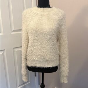 Cozy White Fuzzy Sweater